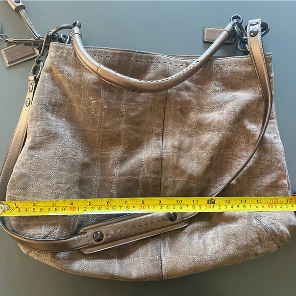 Coach - light brown/tan suede shoulder and crossbody purse - Picture 3 of 6